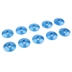Corally Aluminium Washer for M3 Button Head Screws Od=15mm Blue 10Pcs C-31314