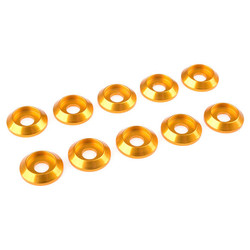 Corally Aluminium Washer for M4 Button Head Screws Od=12mm Gold 10Pcs C-31320