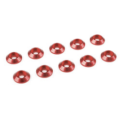 Corally Aluminium Washer for M3 Button Head Screws Od=10mm Red 10Pcs C-31305