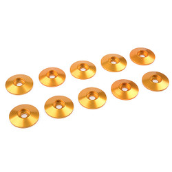 Corally Aluminium Washer for M3 Button Head Screws Od=15mm Gold 10Pcs C-31310