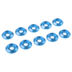 Corally Aluminium Washer for M4 Button Head Screws Od=12mm Blue 10Pcs C-31324