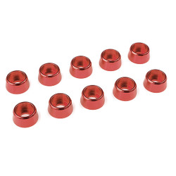 Corally Aluminium Washer for M4 Socket Head Screws Od=10mm Red 10Pcs C-31285
