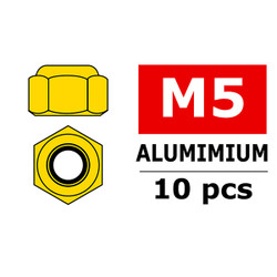 Corally Aluminium Nylstop Nut M5 Gold 10pcs C-3106-50-0
