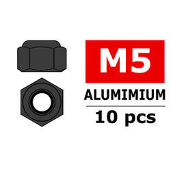 Corally Aluminium Nylstop Nut M5 Gun Metal 10pcs C-3106-50-3