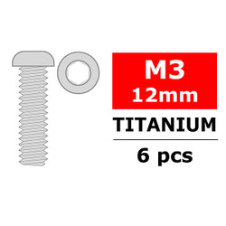Corally Titanium Screws M3 X 12mm Hex Button Head 6 C-3023-30-12