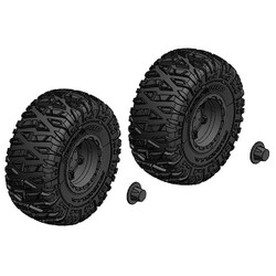 Corally Tyre and Rim Set Truck Black Rims 1 Pair C-00250-092-B