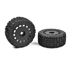 Corally Off-Road 1:8 Truggy Tires Tracer Glued On Black Rims C-00180-613