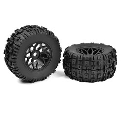 Corally Off-Road 1:8 MT Tyres Mud Claws Glued On Black Rims C-00180-612