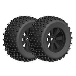 Corally Offroad 1:8 Monster Truck Tyres Gripper Glued On Black Rims 1 Pair (Dementor/Kronos) C-00180-378