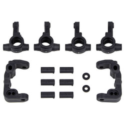 Team Associated RC10B6.4 -1mm Scrub Caster and Steering Blocks, Carbon AS91985