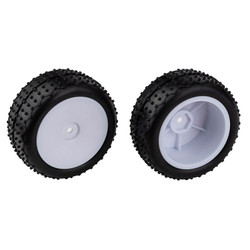Team Associated Reflex 14 Wide Mini Pin Tyres - Mounted White Wheels AS21596