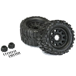 Pro-Line Trencher HP 3.8" Belted on Raid Black 8x32 Hex 17mm RC Car Tyres