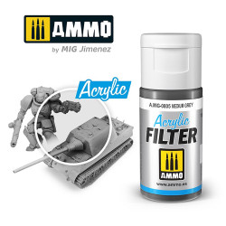 Ammo by MIG Acrylic Filter Medium Grey High quality Acrylic Filter 15ml A.MIG-805