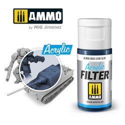 Ammo by MIG Acrylic Filter Dark Blue High quality Acrylic Filter 15ml A.MIG-803
