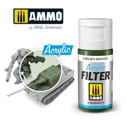 Ammo by MIG Acrylic Filter Green Black High quality Acrylic Filter 15ml A.MIG-815