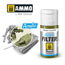 Ammo by MIG Acrylic Filter Yellow Green High quality Acrylic Filter 15ml A.MIG-811