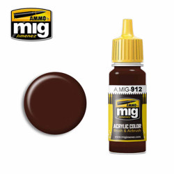 Ammo by MIG Red Brown Shadow Acrylic waterbased colour 17ml A.MIG-912