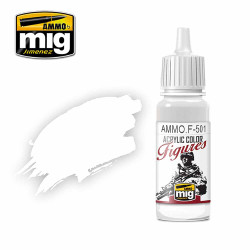 Ammo by MIG White For Figures Acrylic Paints for Miniatures 17ml A.MIG-F501