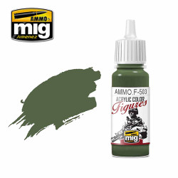 Ammo by MIG Dark Olive Green Fs-34130 Acrylic Paints for Miniatures 17ml A.MIG-F503