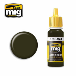 Ammo by MIG Olive Drab Shadow Acrylic waterbased colour 17ml A.MIG-924