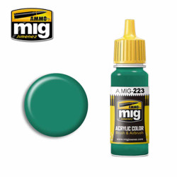 Ammo by MIG Interior Turquoise Green Acrylic waterbased colour 17ml A.MIG-223