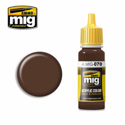 Ammo by MIG Medium Brown Dark Earth Acrylic waterbased colour 17ml A.MIG-070