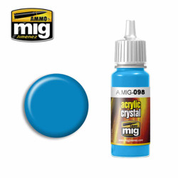 Ammo by MIG Crystal Light Blue Acrylic waterbased colour 17ml A.MIG-098