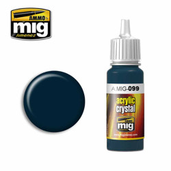 Ammo by MIG Crystal Black Blue Acrylic waterbased colour 17ml A.MIG-099