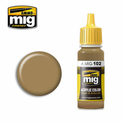 Ammo by MIG Ochre Brown Acrylic waterbased colour 17ml A.MIG-102