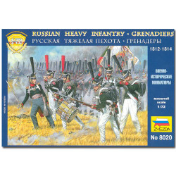 ZVEZDA 8020 Russian Heavy Infantry 1812 Model Kit 1:72