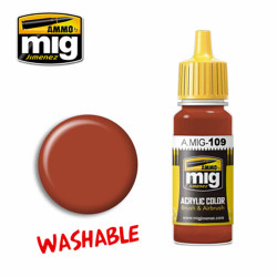 Ammo by MIG Washable Rust Acrylic waterbased colour 17ml A.MIG-109