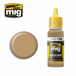 Ammo by MIG Desert Yellow Acrylic waterbased colour 17ml A.MIG-138