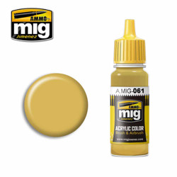 Ammo by MIG Warm Sand Yellow Acrylic waterbased colour 17ml A.MIG-061