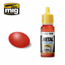 Ammo by MIG Metallic Red Acrylic waterbased colour 17ml A.MIG-188