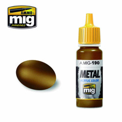 Ammo by MIG Old Brass Acrylic waterbased colour 17ml A.MIG-190