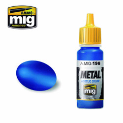 Ammo by MIG Warhead Metallic Blue Acrylic waterbased colour 17ml A.MIG-196
