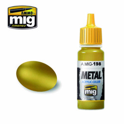 Ammo by MIG Gold Acrylic waterbased colour 17ml A.MIG-198