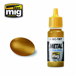 Ammo by MIG Brass Acrylic waterbased colour 17ml A.MIG-197