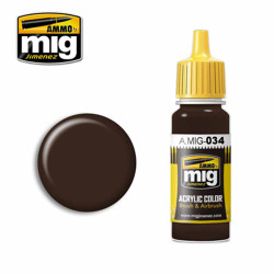Ammo by MIG Rust Tracks Acrylic waterbased colour 17ml A.MIG-034