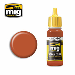 Ammo by MIG Medium Rust Acrylic waterbased colour 17ml A.MIG-040