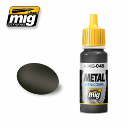 Ammo by MIG Gun Metal Acrylic waterbased colour 17ml A.MIG-045