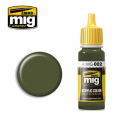 Ammo by MIG RAL 6003 Olivgrun Opt.2 Acrylic waterbased colour 17ml A.MIG-002