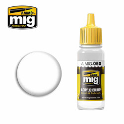 Ammo by MIG Matt White Acrylic waterbased colour 17ml A.MIG-050