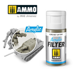 Ammo by MIG Acrylic Filter Light Gray High quality Acrylic Filter 15ml A.MIG-827