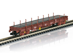 Minitrix SNCF Uas Bogie Stake Wagon w/Rail Load Set (2) VI N Gauge M18290