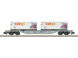 Minitrix SBB Cargo Sgns Bogie Flat Wagon w/Coop Container Load VI N Gauge M15494