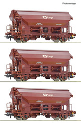 Roco CD Cargo Tdns Swivel Roof Hopper Wagon Set (3) VI HO Gauge RC6600078