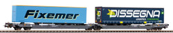 Piko Expert Hupac T3000e Flat Wagon w/2xContainer Load VI HO Gauge PK24605