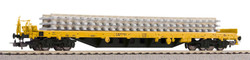Piko Classic Bauzug Bogie Flat Wagon w/Concrte Sleeper Load VI HO Gauge PK24501