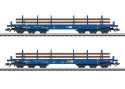 Marklin VTS Salmmps Heavy Duty Flat Wagon w/Rail Load (2) VI HO Gauge MN48659